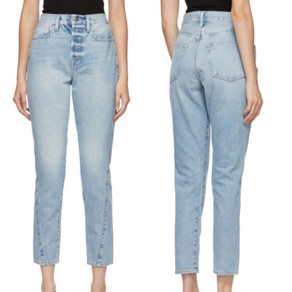 FRAME Womens Le Original Skinny Jeans Button Fly Size‎ 26 Blue Denim Barrel